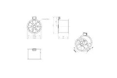 Ventilador de gases de combustión canalizado axial de 450 mm F300- AL 450 D4 F3 02 CFG