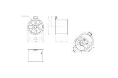 Ventilador de gases de combustión canalizado axial de 500 mm F300- AL 500 D4 F3 02 CFG