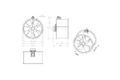 Ventilador axial para conductos de 1000 mm - AL 1000 D84U 01 CFG