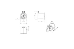 Ventilador de gases de combustión canalizado axial de 315 mm F300- AL 315 D42U F3 01 CFG
