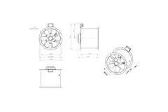 Ventilador de gases de combustión canalizado axial de 500 mm F300- AL 500 D42U F3 01 CFG