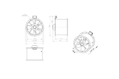 Ventilador de conducto axial de 560 mm para gases de combustión F300- AL 560 D84U F3 02 CFG