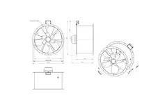 Ventilador de conducto axial de 710 mm para gases de combustión F300- AL 710 D84U F3 02 CFG