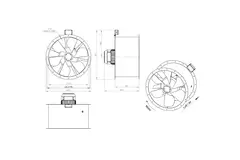 Ventilador de gases de combustión canalizado axial de 710 mm F300- AL 710 D84U F3 01 CFG