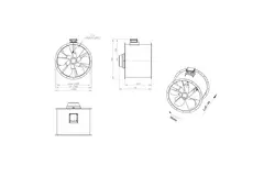 Ventilador de conducto axial de 800 mm para gases de combustión F300- AL 800 D84U F3 03 CFG