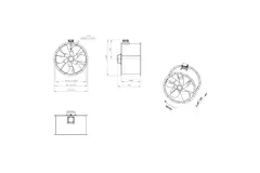Ventilador de conducto axial de 1000 mm F300- AL 1000 D84U F3 01 CFG