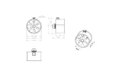 Ventilador axial de conducto de 1000 mm F300- AL 1000 D84U F3 03 CFG