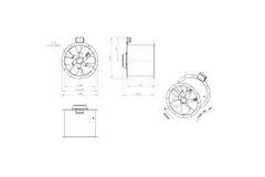 Ventilador de gases de combustión canalizado axial de 500 mm F400 - AL 500 D2 F4 03 CFG