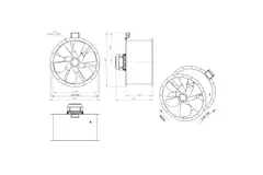 Ventilador de gases de combustión canalizado axial de 710 mm F400 - AL 710 D6 F4 02 CFG