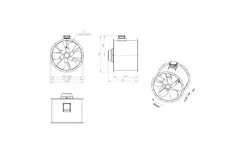 Ventilador de conducto axial de 800 mm para gases de combustión F400 - AL 800 D84U F4 03 CFG