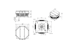 Ventilador horizontal de tejado metálico - DHA 250 ECP 40