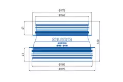 Conector Duco con goma D160-D180 (M/M)