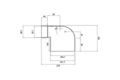 Wavin Ventiza Terminal 90 grados PVC ovalado 235x80x100 mm por diámetro 160 mm M/M
