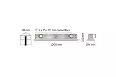 Difusor de ranura sin marco Ergovent 1000 mm con diámetro de conexión 90 mm - perfil