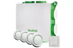 DucoBox Silent 2.0 400 m³/h + control RF + 4 válvulas - tapón de seguridad