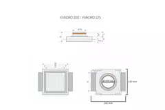 Ergovent válvula de ventilación sin marco empotrable cuadrada 125 mm