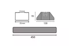 Barra de montaje ClimaConnect de caucho antivibraciones 450 mm