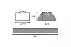 Barra de montaje ClimaConnect de caucho antivibraciones 600 mm