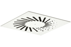 Difusor rotacional de acero con deflectores regulables - 400x400 mm - RAL 9010