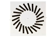 Difusor rotacional de acero con deflectores regulables - 400x400 mm - RAL 9010