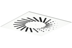 Difusor rotacional de acero con deflectores regulables - 500x500 mm - RAL 9016