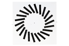 Difusor rotacional de acero con deflectores regulables - 400x400 mm - RAL 9016