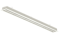Difusor de línea de aluminio con 1 hoja de patrón ajustable - 1250 mm - RAL 9010