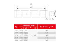 Difusor de línea de aluminio con 1 hoja de patrón ajustable - 1250 mm - RAL 9016