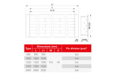 Difusor de línea aluminio con 3 lamas orientables - 1500 mm - RAL 9010
