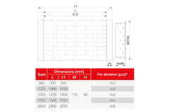 Rejilla lineal de aluminio con 4 láminas de patrón ajustables – 1500 mm – RAL 9010 + plenum aislado acústicamente con válvula reguladora de caudal de aire