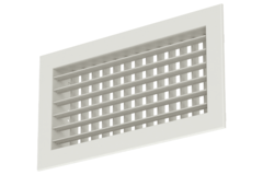 Rejilla mural doble regulable de aluminio con compuerta de regulación - con muelles de fricción - 600x300 mm - RAL 9010