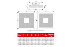 Difusor de techo perforado para impulsión y retorno 595x595 mm - 125 mm - RAL 9016