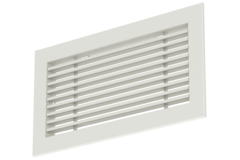 Rejilla de aluminio - con muelles de fricción - 400x150 mm - RAL 9010