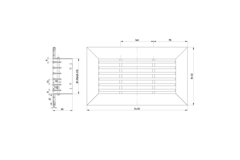 Rejilla de aluminio - con muelles de fricción - 400x150 mm - Aluminio anodizado