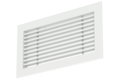 Rejilla de aluminio - con muelles de fricción - 400x150 mm - RAL 9016