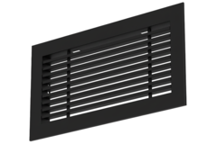 Rejilla de aluminio - con muelles de fricción - 400x150 mm - RAL 9005