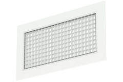 Rejilla mural de aluminio con rejilla fija - con muelles de fricción - 200x100 mm - RAL 9016