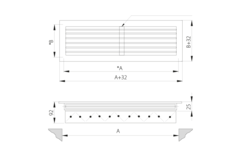 Rejilla simple regulable de aluminio - con muelles de fricción - 400x300 mm - RAL 9016