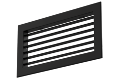 Rejilla simple regulable de aluminio - con muelles de fricción - 400x300 mm - RAL 9005