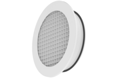 Rejilla de pared circular de aluminio con rejilla fija - 200 mm - RAL 9003