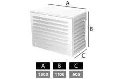 Carcasa grande para aire acondicionado y bomba de calor RAL9010 Blanco
