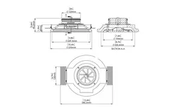Válvula de ventilación redonda sin marco de Ergovent, de 125 mm, empotrable, con efecto Coanda