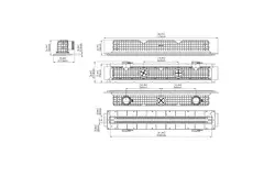 Rejilla lineal sin marco de Ergovent, empotrable, de 1050 mm con diámetro de conexión de 75 mm - modular - 2 ranuras