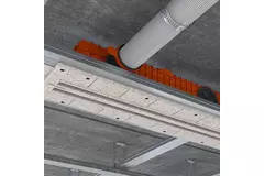 Rejilla lineal sin marco de Ergovent, empotrable, de 1050 mm con diámetro de conexión de 75 mm - modular - 2 ranuras