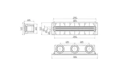 Rejilla sin marco Ergovent 1000 mm con diámetro de conexión 150 mm - climatización - 3 ranuras