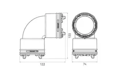 Conector de 90° codo Ubbink Air Excellent 23C