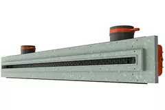 Rejilla lineal empotrable sin marco Ergovent 1000 mm con diámetro de conexión de 75 mm - estándar