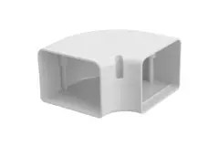 Codo plano ClimaConnect 90° para conducto de montaje 75 mm - RAL 9010