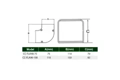 Codo plano ClimaConnect 90° para canal de montaje 100 mm - RAL 9010