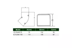 ClimaConnect 45° codo plano para conducto de montaje 100 mm - RAL 9010